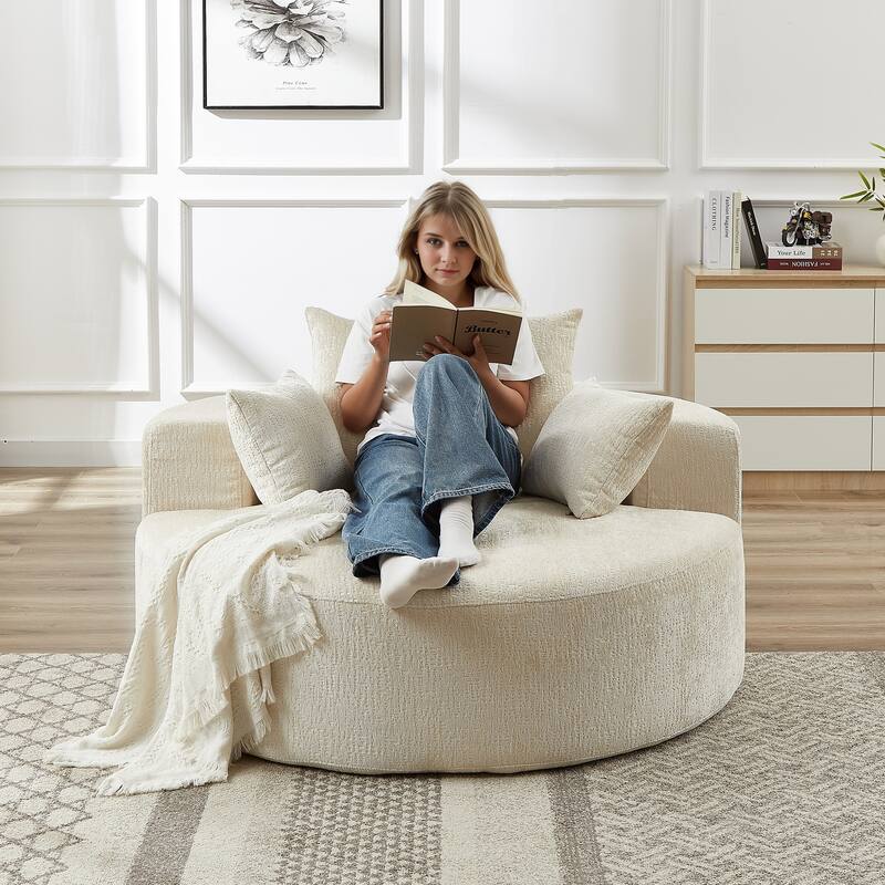 Comfortable Chenille Sponge Sofa for Various Rooms, No Assembly Needed