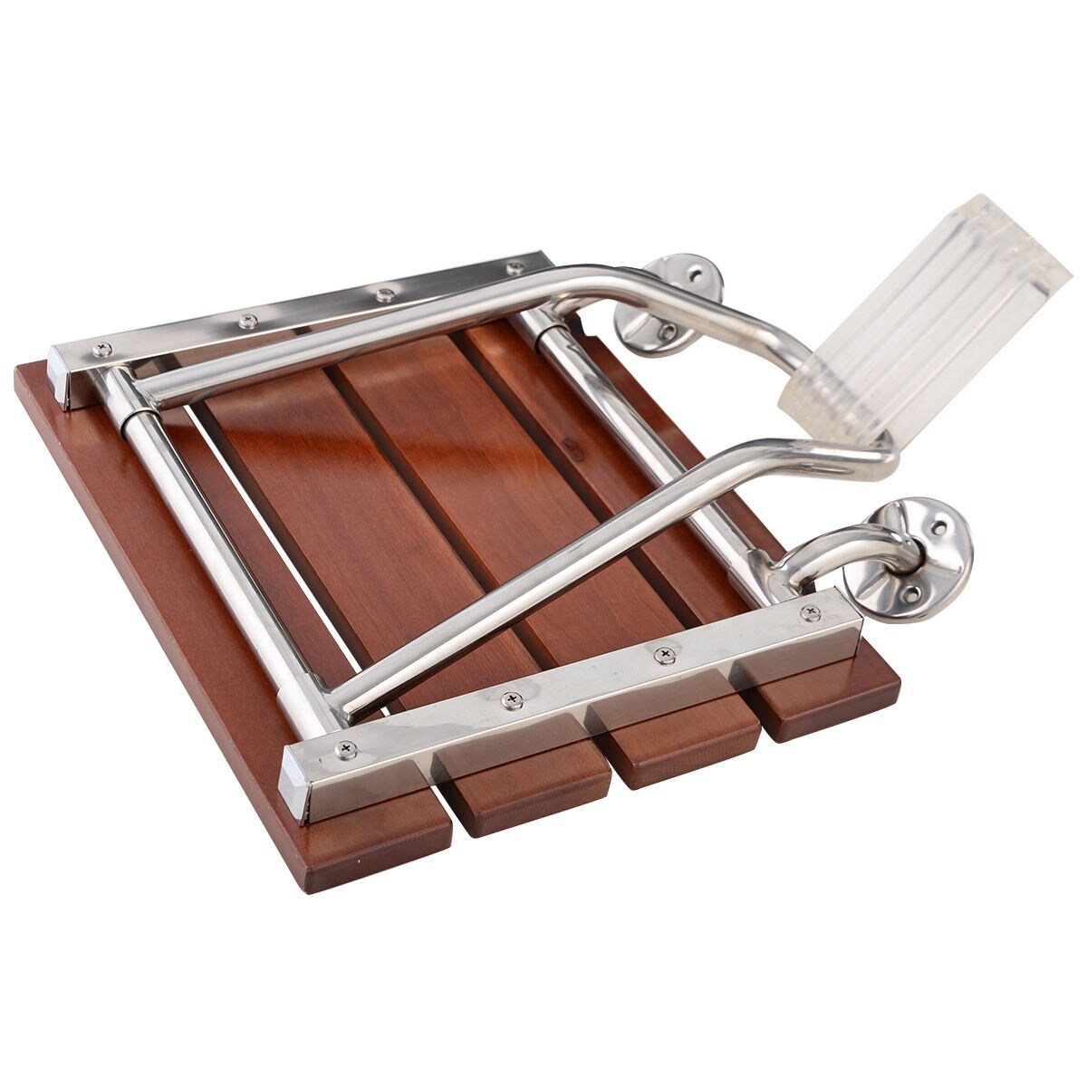 Shop Costway Folding Bath Seat Bench Shower Chair Wall Mount Solid
