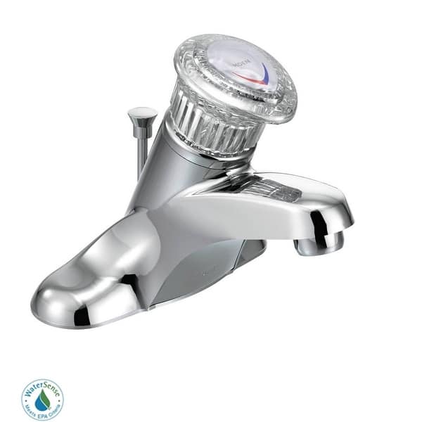 Moen 64621 Single Handle Centerset Bathroom Faucet With From The Chrome Overstock 18407177