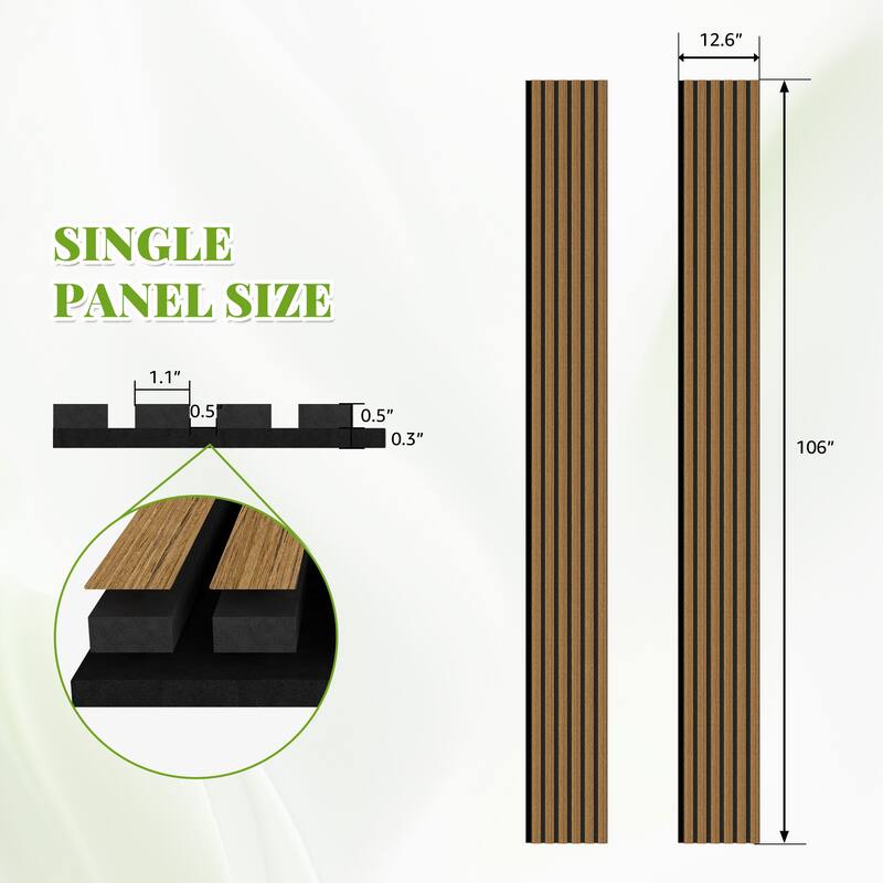 2Pcs Wood Slat Acoustic Wall Panels