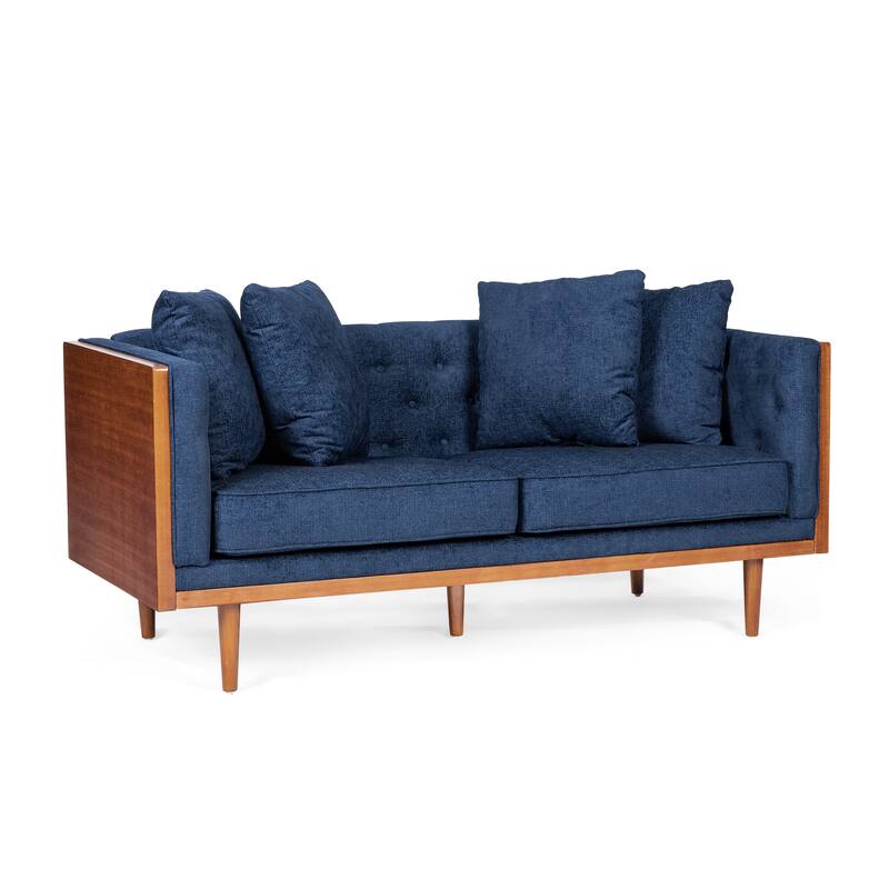 Borah Tufted Loveseat with Accent Pillows by Christopher Knight Home