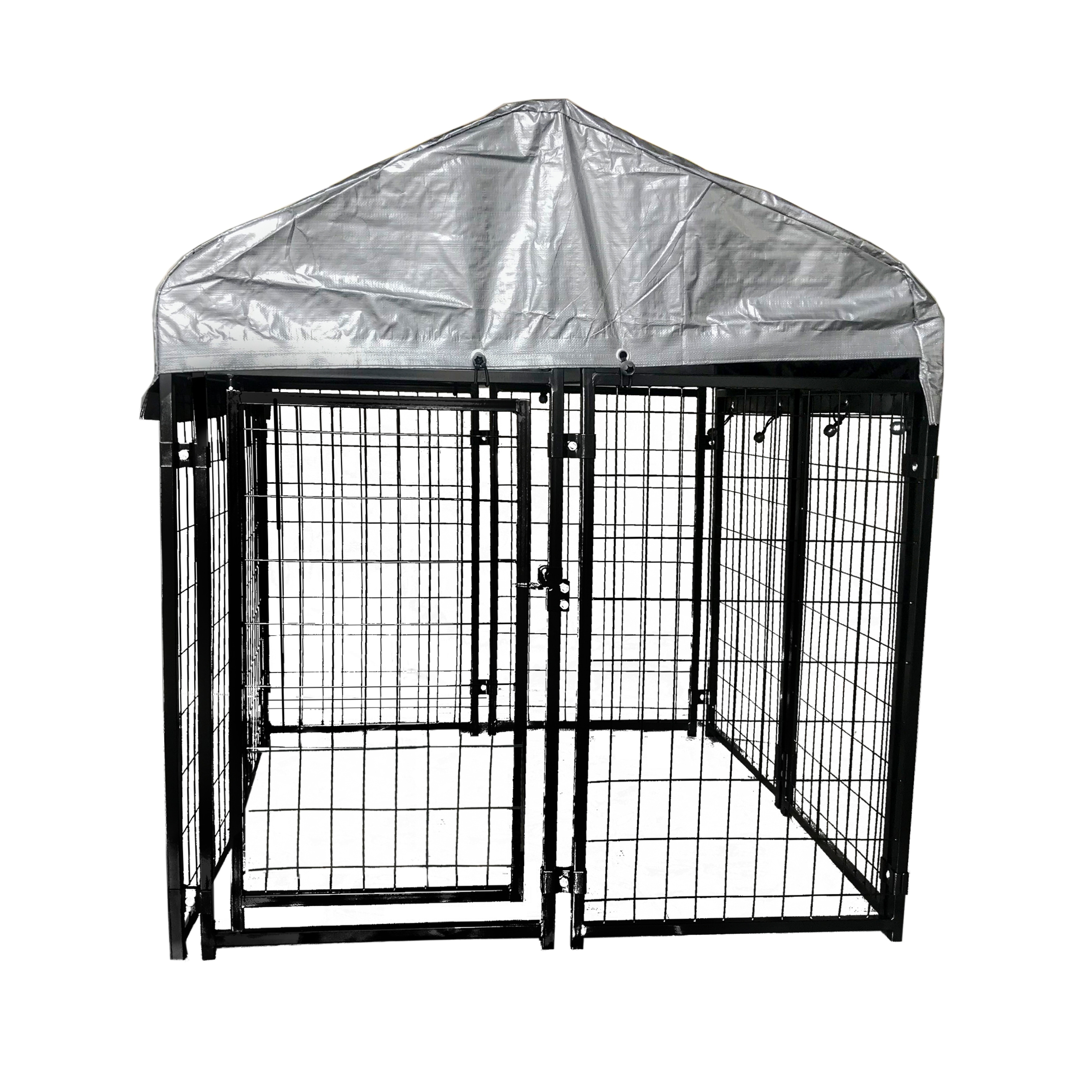 Chain link dog hotsell kennel with roof