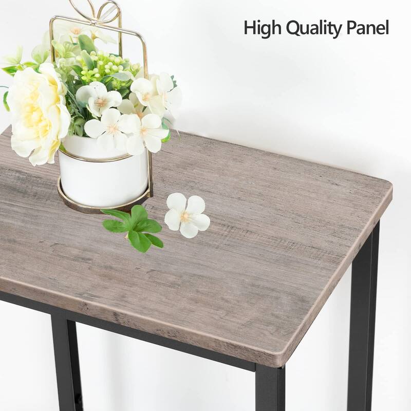 Bar Stools, Set of 2 Bar Chairs,Kitchen Breakfast Bar Stools with Footrest,25.8" Dining Stools,Rectangular Industrial Bar Chairs