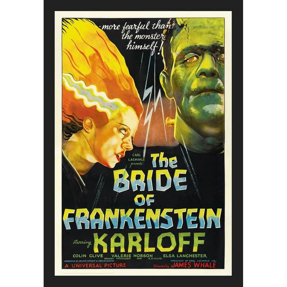 Bride of Frankenstien Movie Poster Framed Poster - 24 x 36 Inch