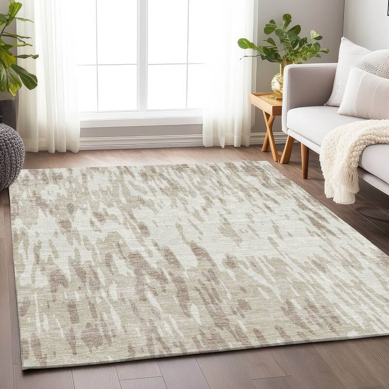 Premium Washable Super Soft Abstract Modern Mayfield Rug - Ivory - 2'6" x 3'10"