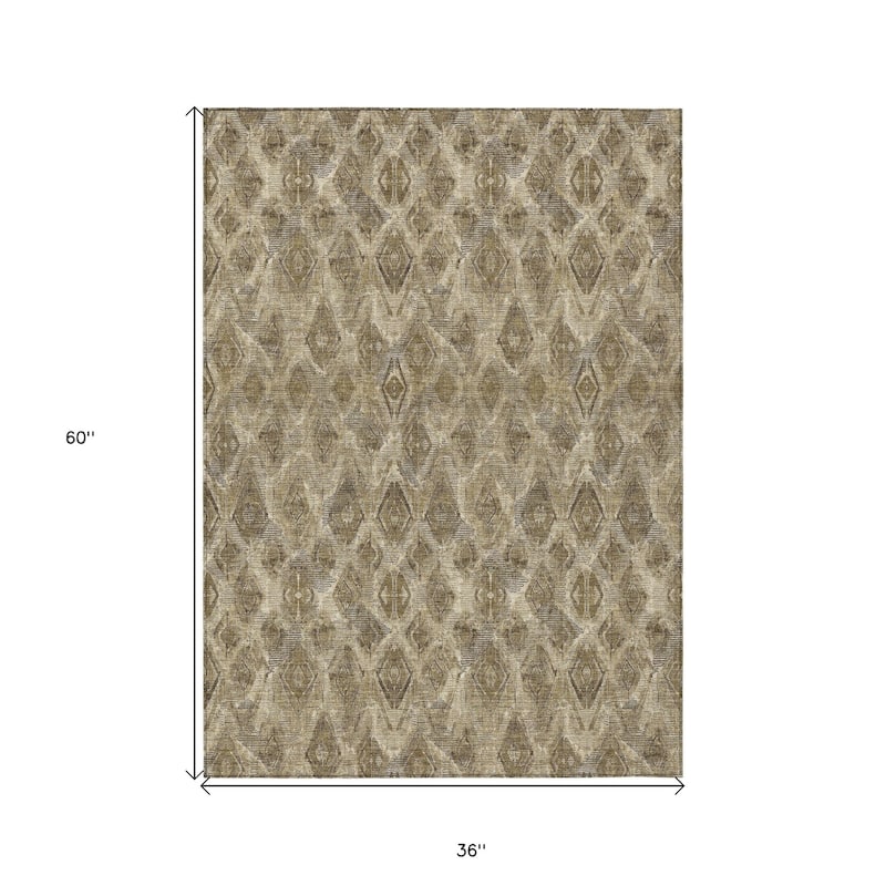 HomeRoots Geometric Traditional Rectangle Outdoor Rug