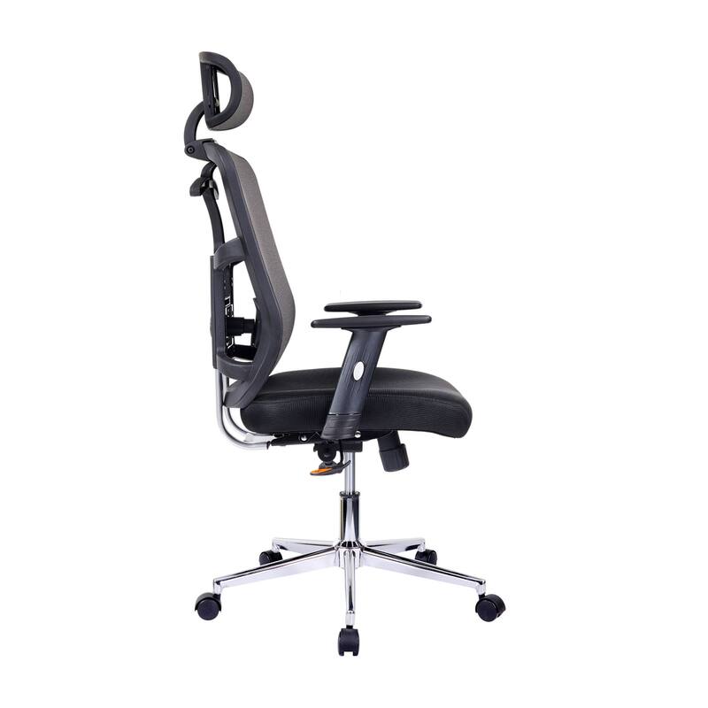 3.5' Black High Back Executive Mesh Office Chair Arms Lumbar Support