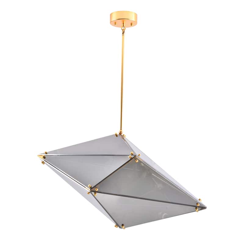 9-Light Gold Chandelier With A Smoke Glass shade