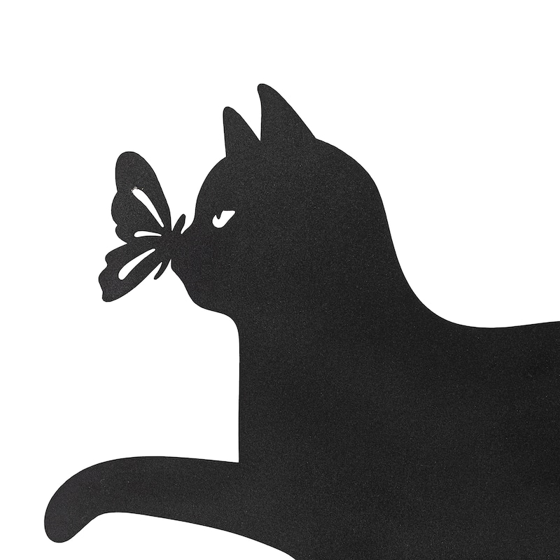 Glitzhome 2-in-1 Halloween Black Metal Rabbit Silhouette Yard Stakes Wall Decor (Set of 3)