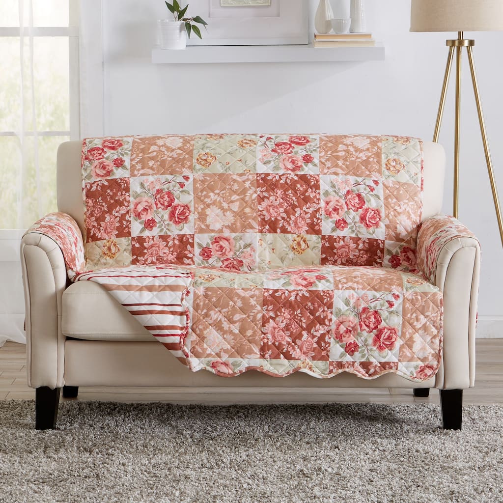 Linery & Co. Floral Patchwork Reversible Pet Furniture Protector