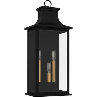 Abernathy 3-Light Matte Black Outdoor Wall Lantern