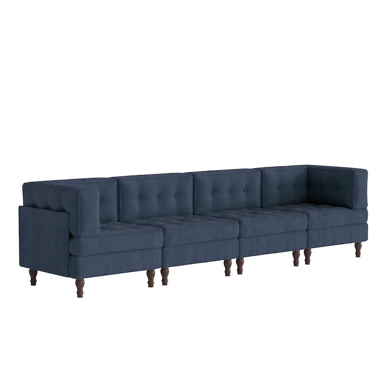 Oversized Modular Sectional Corduroy Fabric Tufted Sofa