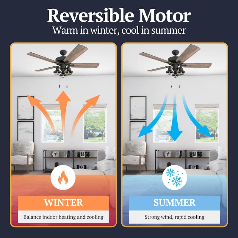 52" The Gray Barn Stormy Grain Farmhouse Aged Bronze LED Ceiling Fan with Remote Control