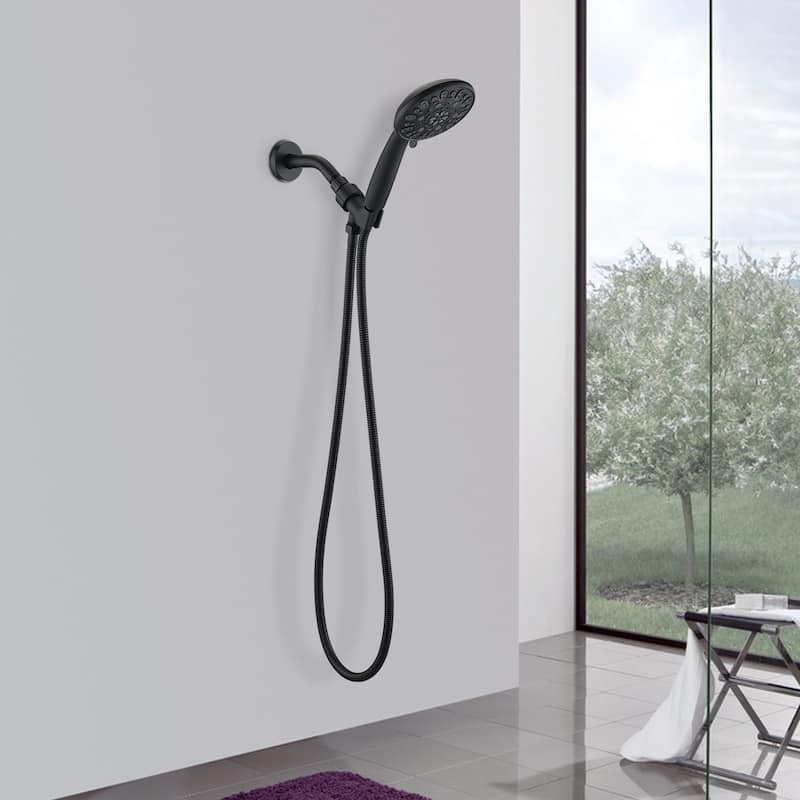 Matt black high pressure multi function with hand held shower faucet