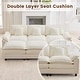 preview thumbnail 111 of 109, Modular Cloud Chenille Sectional Sofa with Ottomans, Deep Seat Convertible L-Shaped or U-Shaped Couch