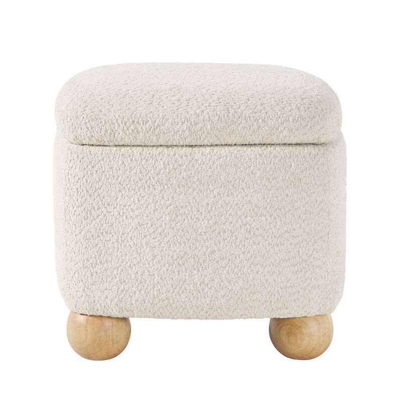 Walker Edison Contemporary Boucle Small Storage Ottoman