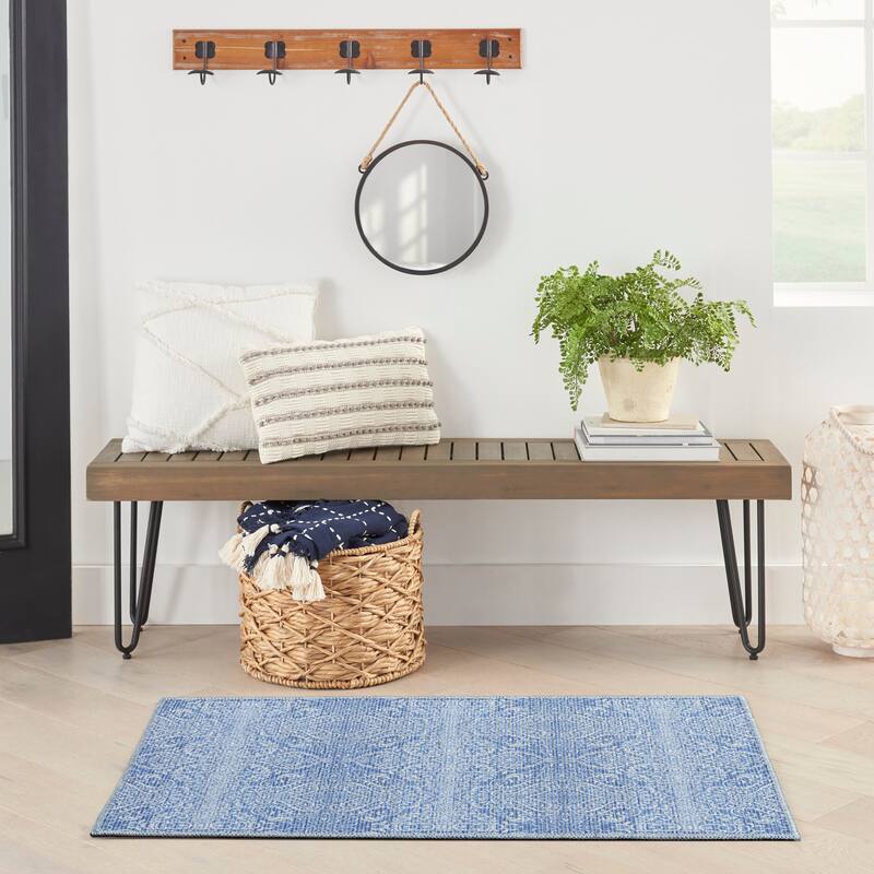 Waverly Machine Washable Botanical Damask Area Rug