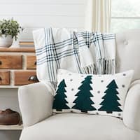 Monarch Chenille 18x18 Cool Pine Green Throw Pillow with Down