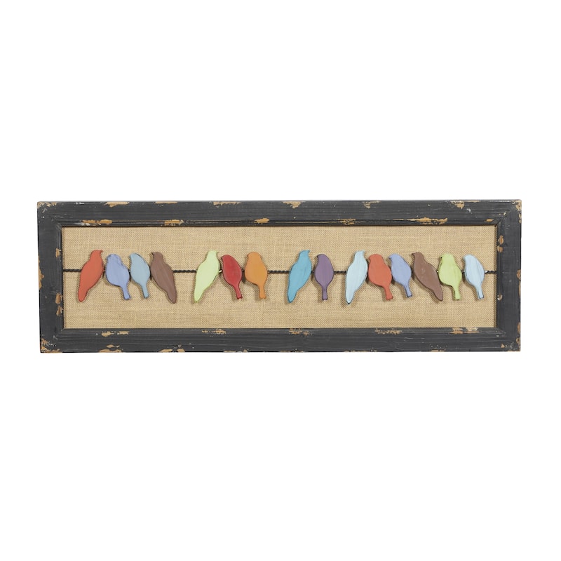Wooden Bird Home Wall Decor - Multi Colored - Roche River Decor - Multi Colored