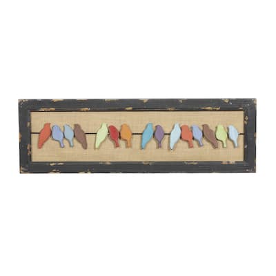 Wooden Bird Home Wall Decor - Multi Colored - Roche River Decor