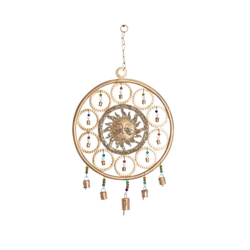 Gold Iron Eclectic Windchime 27 x 15 x 1 - 15 x 1 x 27