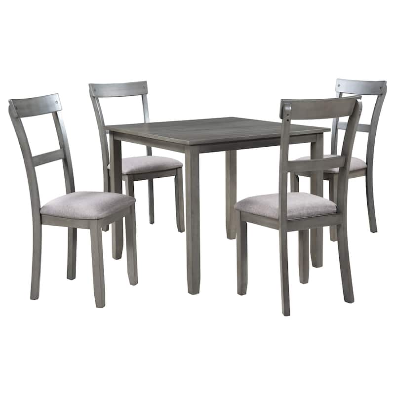 Classic 5 Piece Dining Table Set Industrial Wooden Kitchen Table and 4