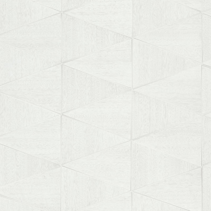 Galerie Wallcoverings Woods and Wicker Collection Triangular Wood Tile Matte Finish Vinyl on Non-woven Wallpaper Roll - 33-feet long x 21-inches wide - White