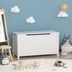 preview thumbnail 1 of 29, Wooden Toy Box Kids Storage Chest Bench W/ Safety Hinged Lid White