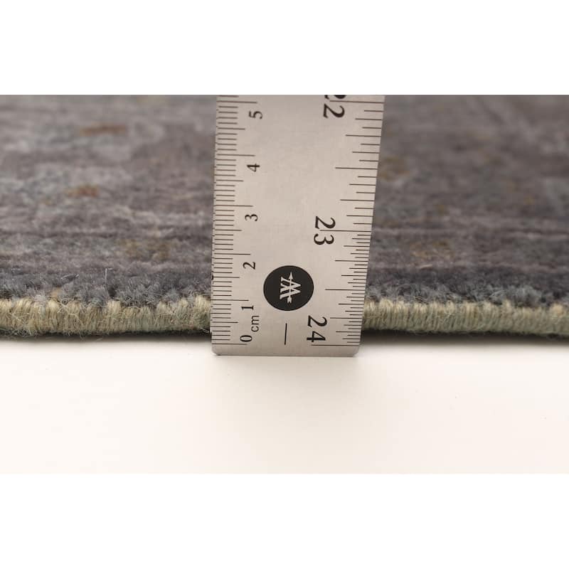 ECARPETGALLERY Hand-knotted Vibrance Grey Wool Rug - 2'2 x 12'0
