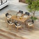 Option Black Rope Chair+Teak Finish Table