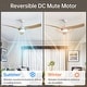 preview thumbnail 29 of 67, 52" Noiseless Ceiling Fan with Integrated LED Light Blades Reversible and Remote Control, Smart Optional