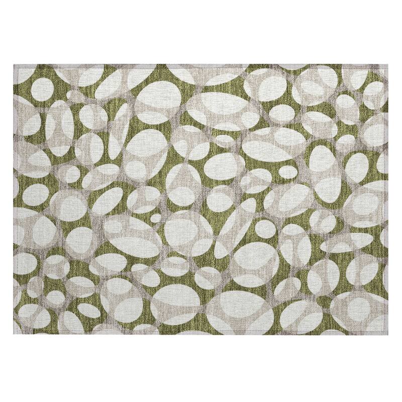 Machine Washable Indoor/ Outdoor Contemporary Saline Chantille Rug