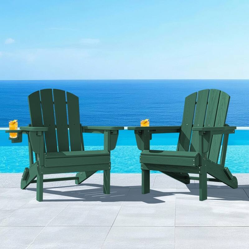 3-Position Reclining Folding Outdoor Chair – PE Wood Grain, Weather-Resistant