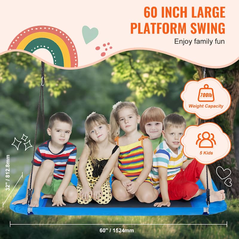 Platform Swing, 60 Inch Platform Tree Swing for Kids and Adults - 60" x 32"