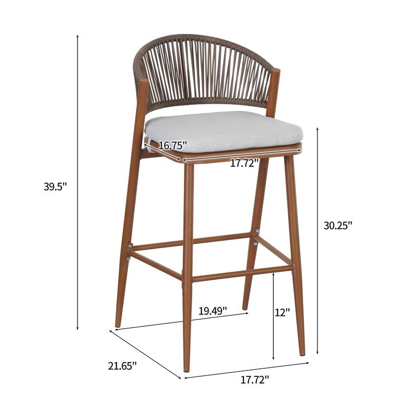 Christopher Knight Home - Beverly Outdoor Barstools with Scallop Backrest, Set of 2