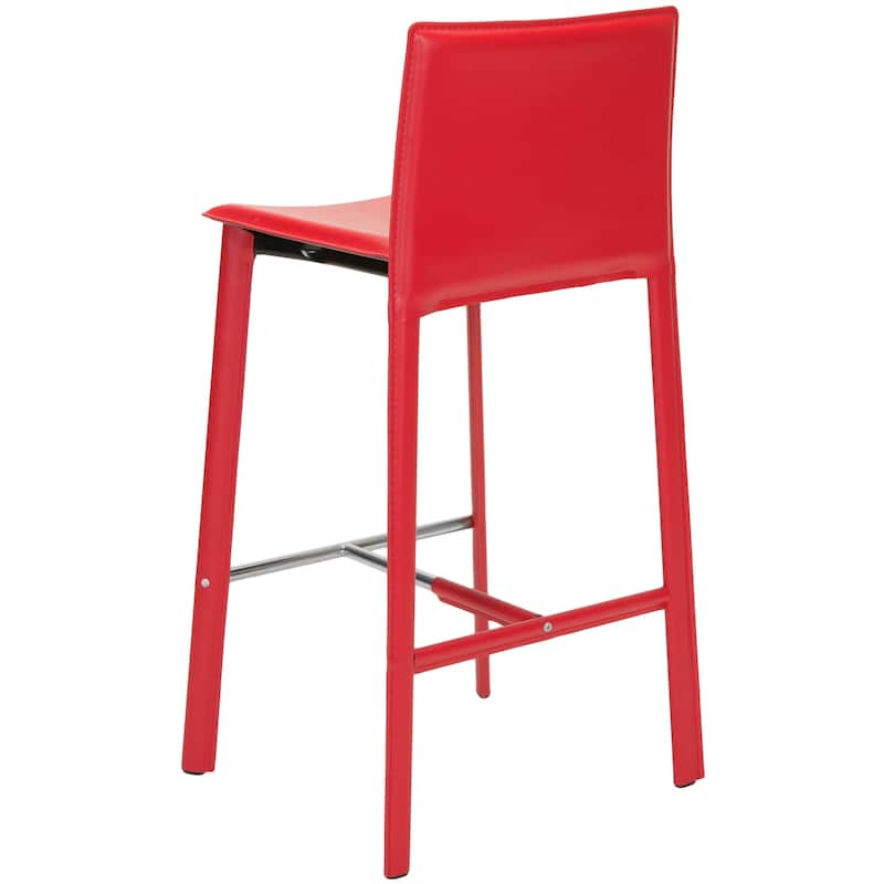 SAFAVIEH Marylou Faux Leather 29-inch Bar Stool (Set of 2) - 18.7" W x 19.7" L x 39.4" H - 19Wx20Dx39H