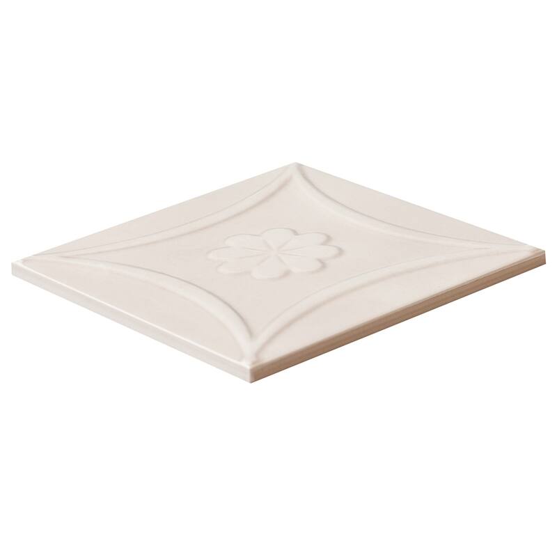 The Tile Life Coat of Arms 5.9x5.9 Hueso Glossy Textured Ceramic Wall Tile