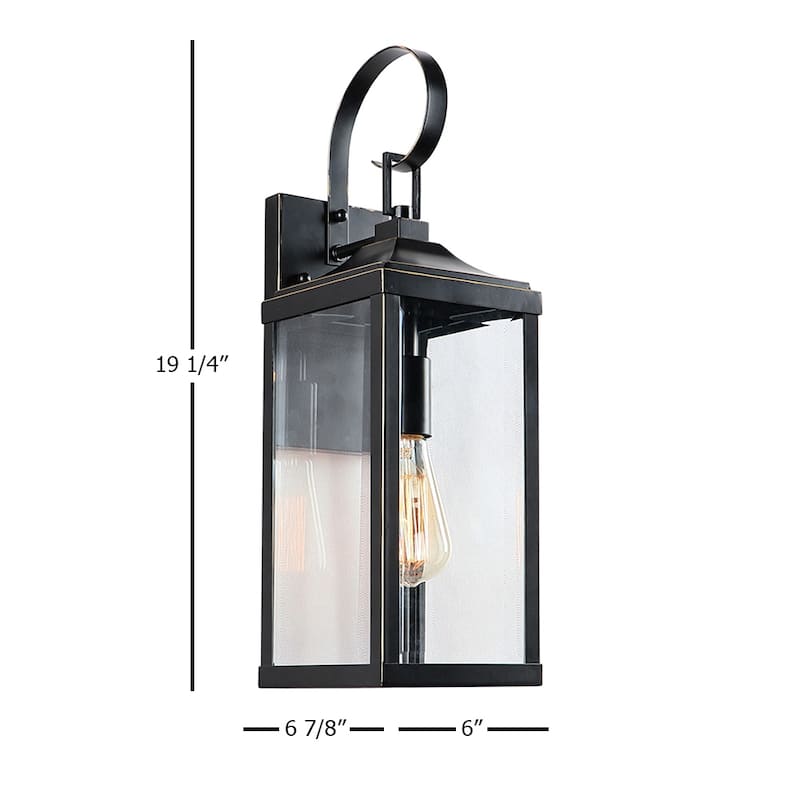 Samira 1 Light Outdoor Wall Lantern in Imperial Black