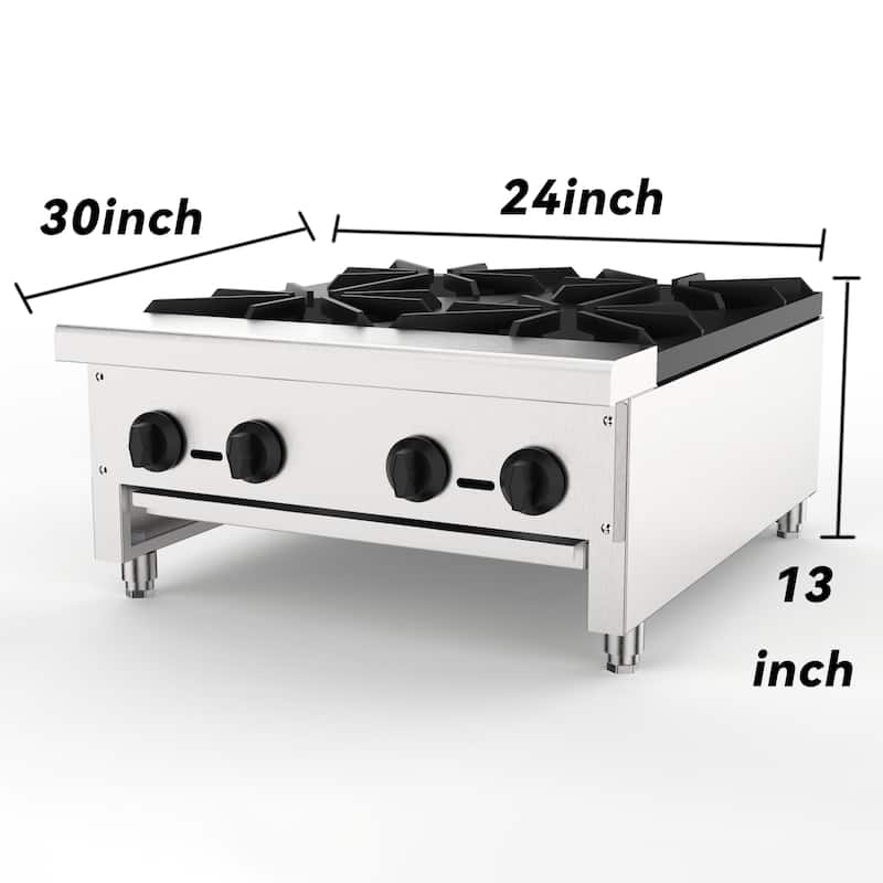 Gas Stove with 4 Burners,Natural Gas Countertop Cooking Stove Range, Stainless Steel Gas Hot Plate, 112,000 BTU