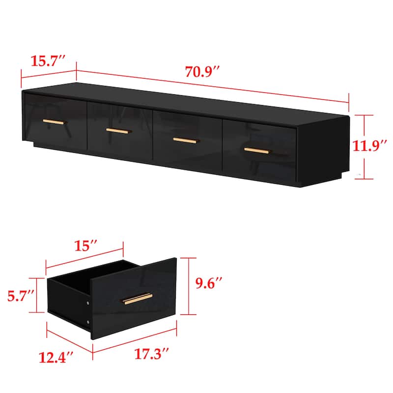 Multimedia Console Ample Storage Upgrade Your Living Room's Aesthetic - 70.9"