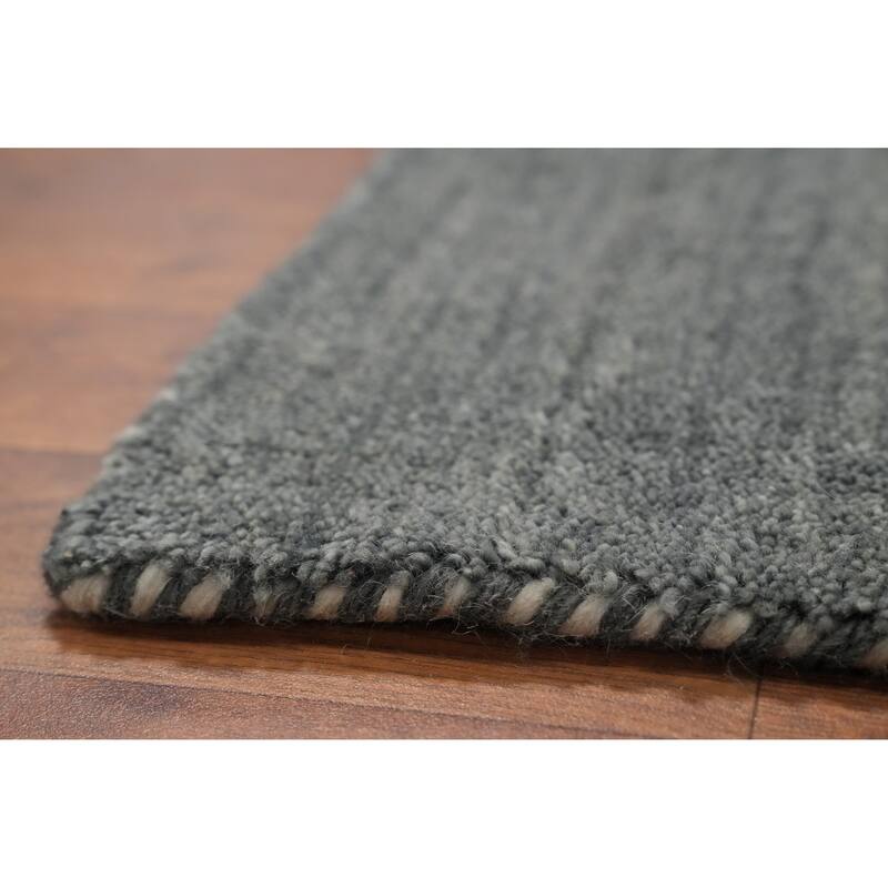 Hand Knotted Oriental 100% Wool Carpet Tribal Animal Pictorial Greys & Charcoal Gabbeh Area Rug - 8' 8'' X 8' 11''