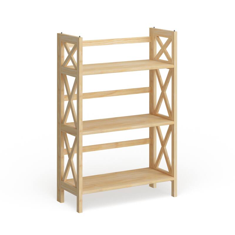 Copper Grove Jaborosa 3-shelf Folding Stackable Bookcase - Natural