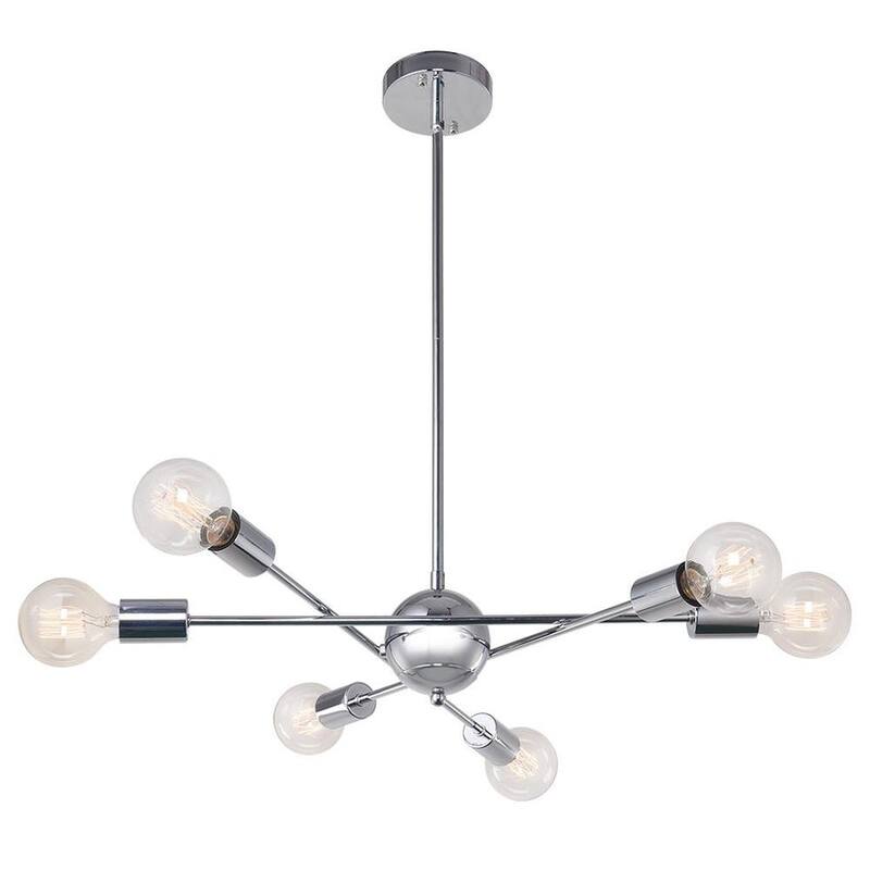 Mid-century Modern 6-light Sputnik Chandelier - Adjustable Arms