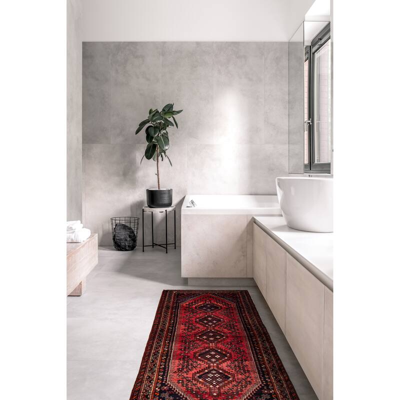 ECARPETGALLERY Hand-knotted Melis Vintage Red Wool Rug - 3'4 x 9'5