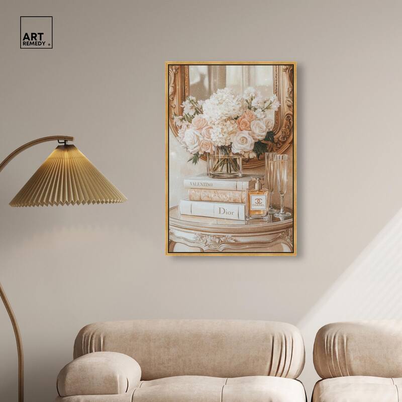 Mirror and Classy Glam Books Canvas by Art Remedy