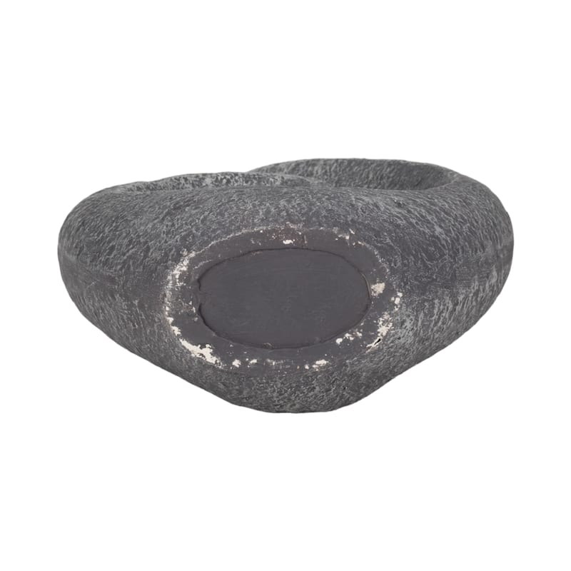 Sagebrook Home Polyresin Loopy Statue, 20-inch Solar-powered Art Piece, Subtle Dark Grey