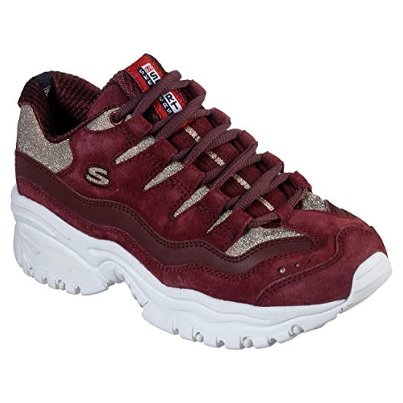 Dazzle Glitter Womens Sneaker Burgundy 