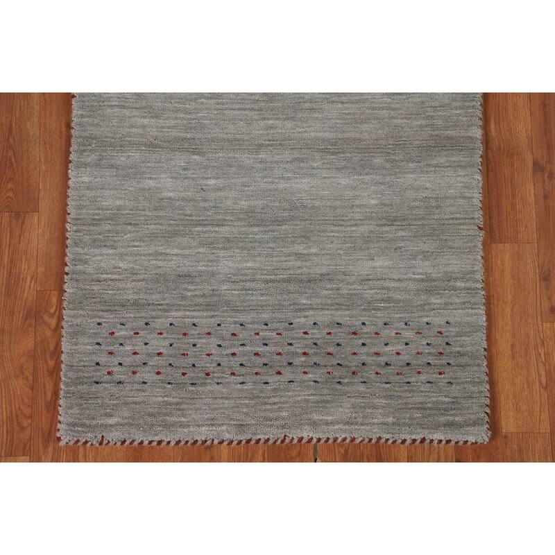 Animals Tribal Gabbeh Oriental Runner Rug Handmade Wool Carpet - 2'7"x 9'8"