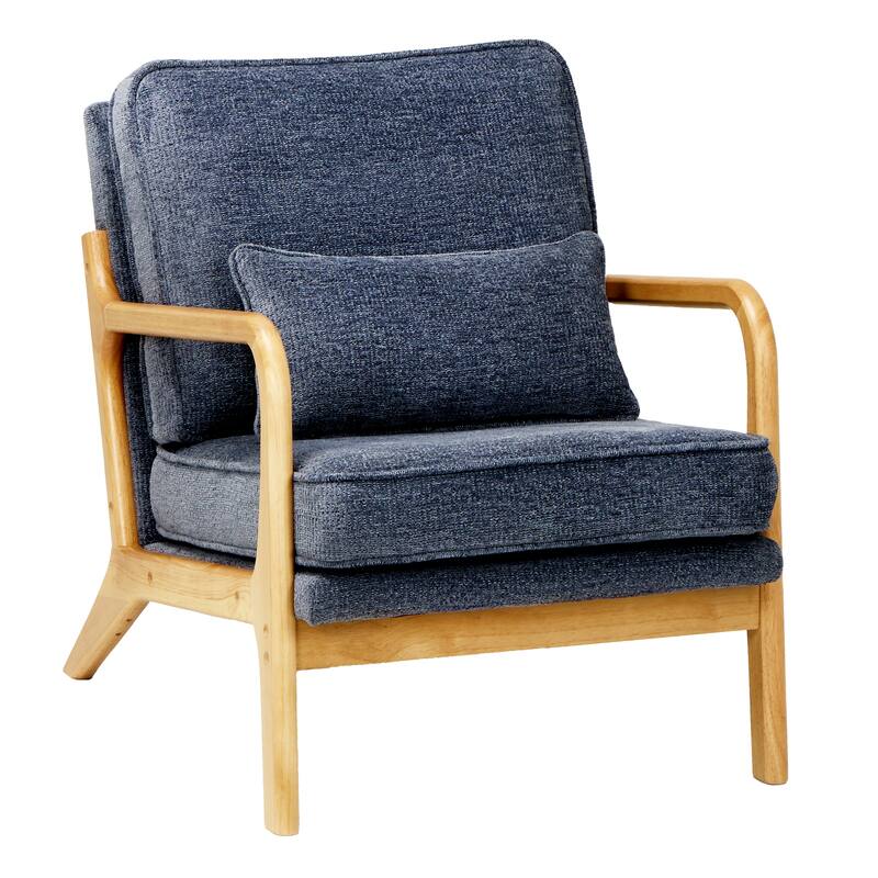 Mid Century Modern Accent Chair with Lumbar Pillow