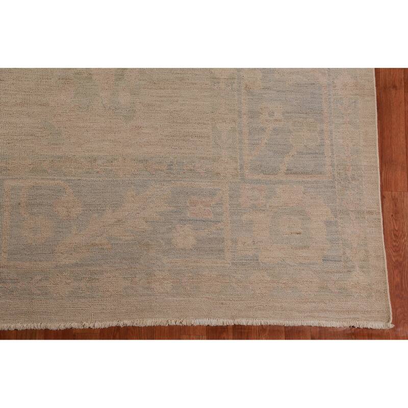 Hand Knotted Oriental 100% Wool Carpet Transitional All-Over Beige & Ivories Oushak Area Rug - 11' 8'' X 8' 11''